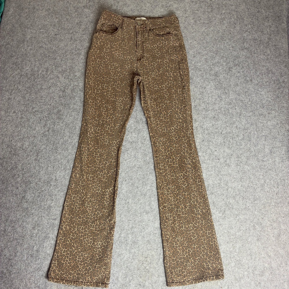 Love Fire Size 5 26x30 Brown Leopard-Print High-Rise Bootcut Stretch Jeans
